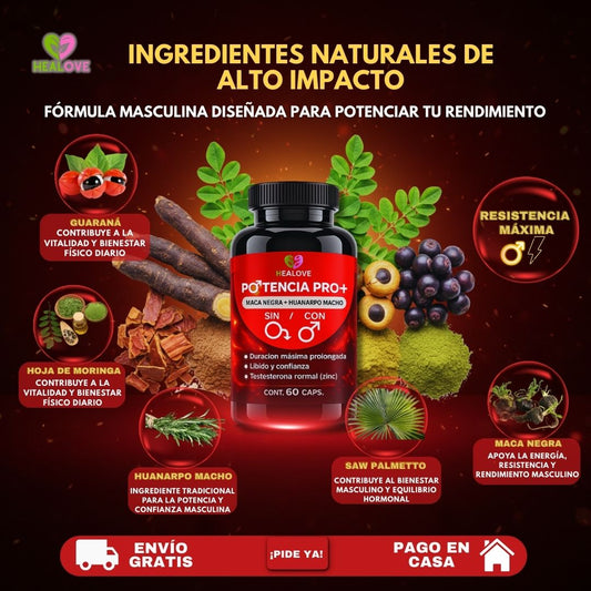 POTENCIA PRO PLUS ( CON MACA NEGRA + HUANARCO MACHO)