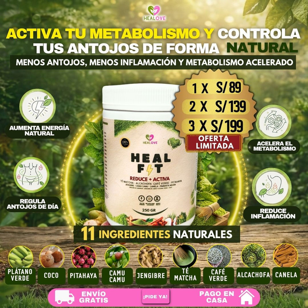 HEAL FIT (BATIDO NATURAL CON 11 SUPER INGREDIENTES PARA CONTROL DE ANTOJOS )