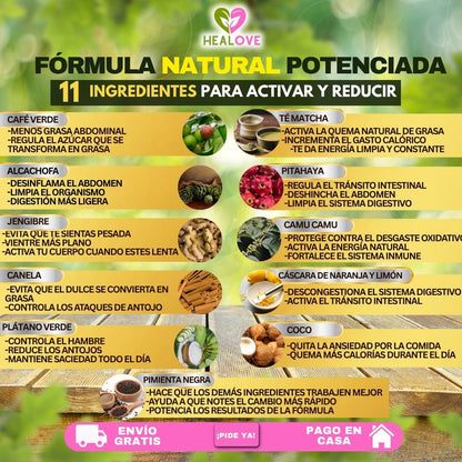 HEAL FIT (BATIDO NATURAL CON 11 SUPER INGREDIENTES PARA CONTROL DE ANTOJOS )