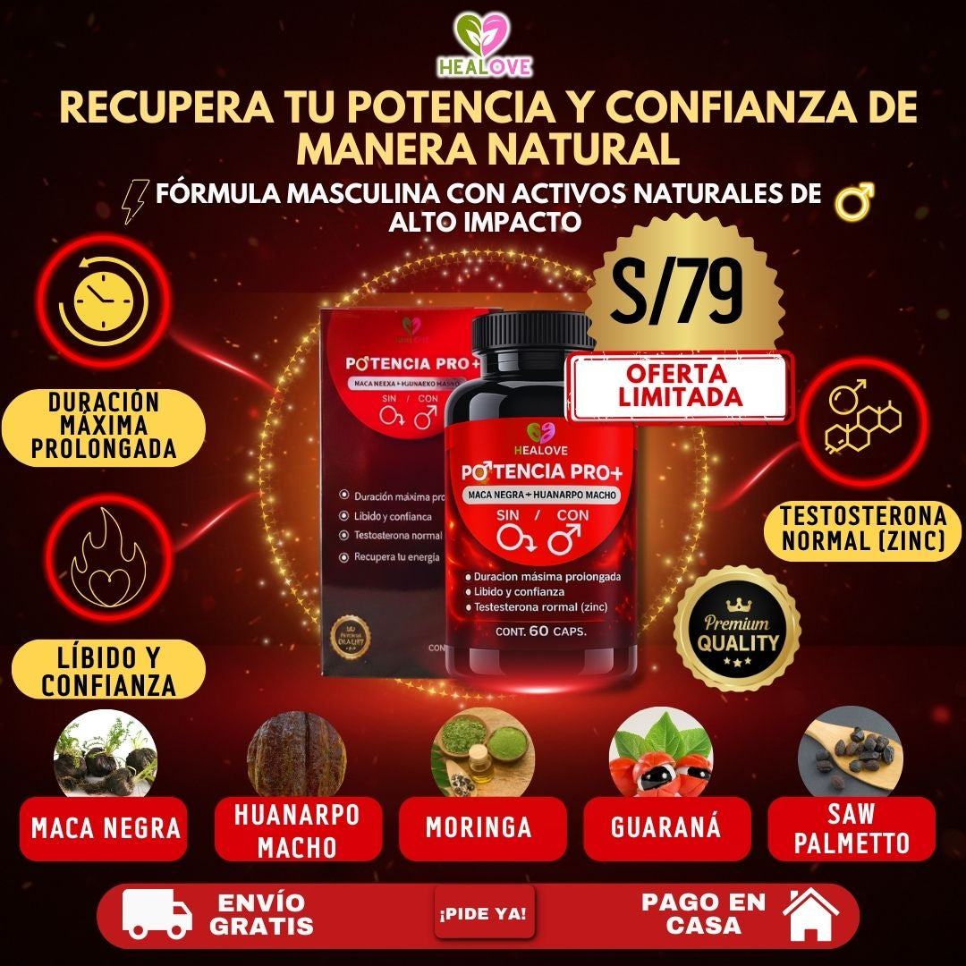 POTENCIA PRO PLUS ( CON MACA NEGRA + HUANARCO MACHO)