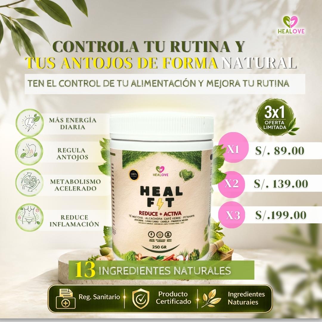 HEAL FIT (BATIDO NATURAL CON 13 SUPER INGREDIENTES PARA CONTROL DE ANTOJOS )
